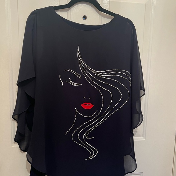 Elegant Joseph Ribkoff Navy Women's Top with Rhinestone Design SIZE 4 - Picture 1 of 8